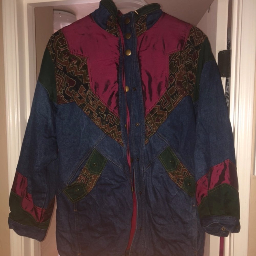 An 80’s Jean Jacket with pops of color